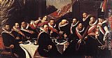 Frans Hals Canvas Paintings - Banquet of the Officers of the St. George Civic Guard